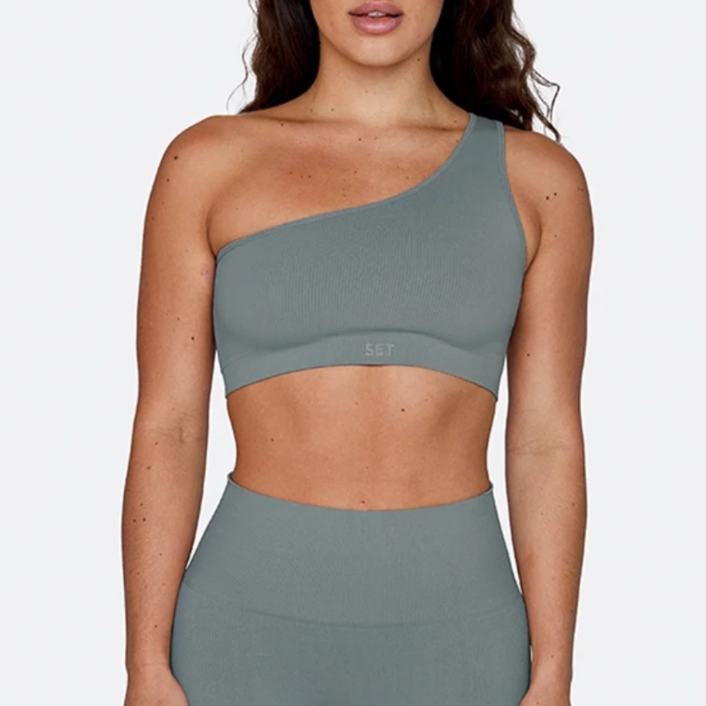 COPY - SETactive set (Sculptflex Ribbed One Shoulder Bra and Leggings) - Wave